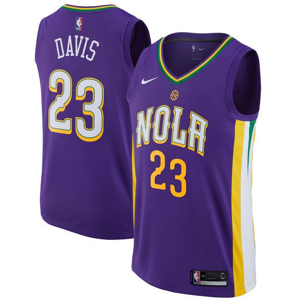 Men New Orleans Pelicans #23 Davis Purple Game Nike NBA Jerseys